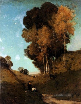 風景 Painting - ラヴァン・スーベニール・デ・ラ・カンパーニュ・ド・ローマ バルビゾンの風景 アンリ・ジョゼフ・ハルピニー